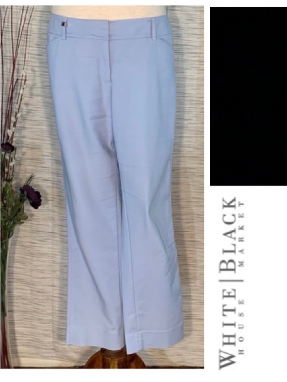 White House Black Market baby blue Perfect Form slim Ankle pants.